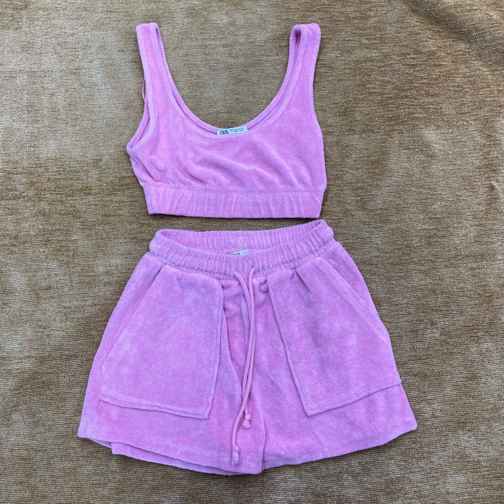 Zara 2 pc. Sport/ shorts terry cloth size small summer set